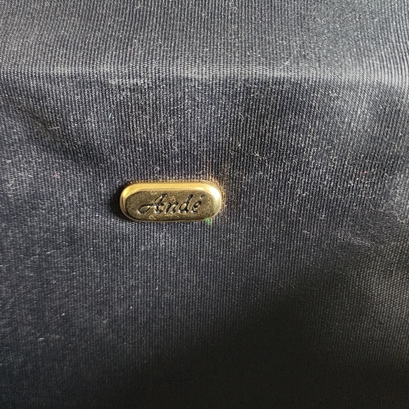 VINTAGE ANDE Evening Vintage Snap Front Black Bow Cross Body Bag - Picture 10 of 14